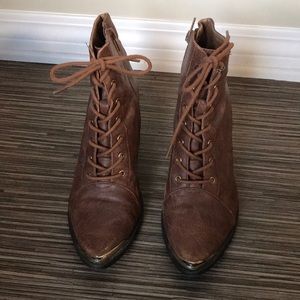 ‼SOLD‼ Brown Lace Up Booties